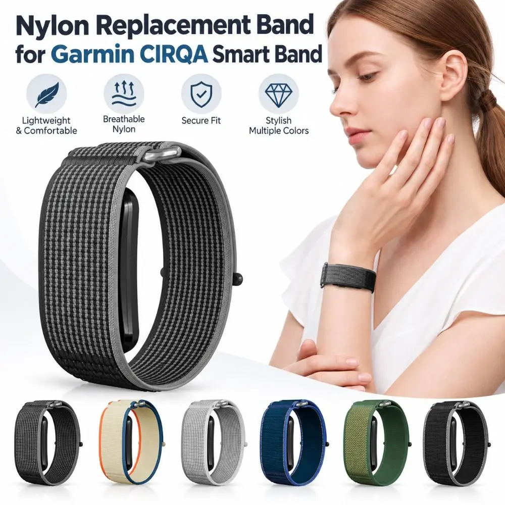 Pulseira de substituição em nylon, com alça macia, para prática de desportos, respirável, ajustável, para rastreador de atividades físicas e pulseira 
