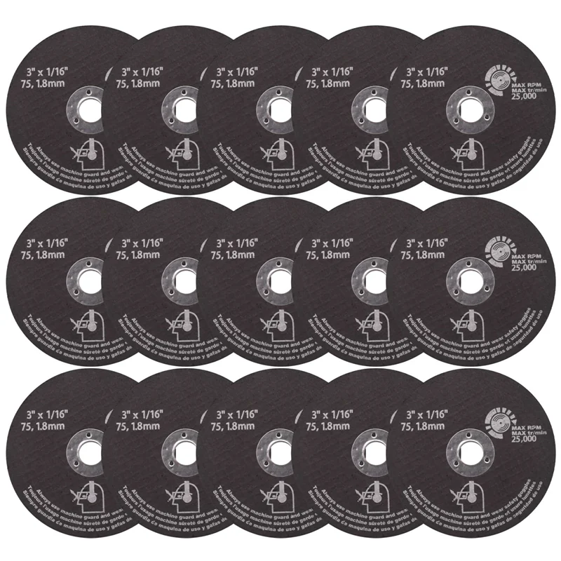 송진 절단 디스크 섬유 원형 톱날, 금속 절단용, 3 인치, 75mm, 15 개