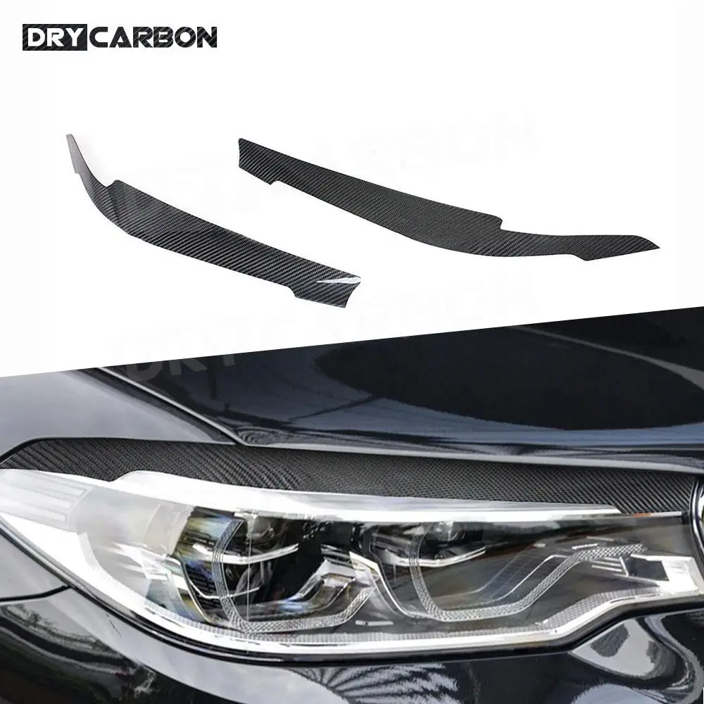 

Carbon Fiber Headlight Eyelids Eyebrows Trim Cover Sticker Accessories for BMW 5 Series G30 G38 530i 540i M550i 2017-2023