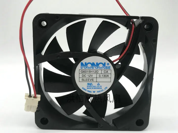 

NONOISE G6015H12D DC 12 В 0,130 А 60x60x15 мм 2-проводной 60 мм охлаждающий вентилятор