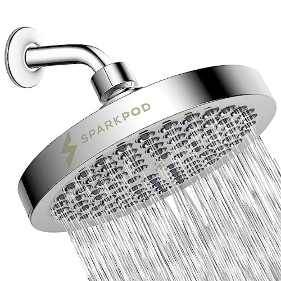 

Shower Head - High Pressure Rain - Premium Quality Luxury Design - Easy Clean Adjustable Replacement for Your Bathroom Shower H