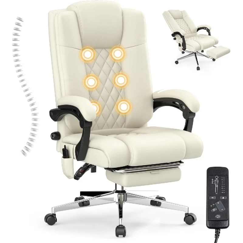 

Executive Office Chair With Footrest, Big And Tall Office Chair, Ergonomic High Back Leathaire Computer Chair