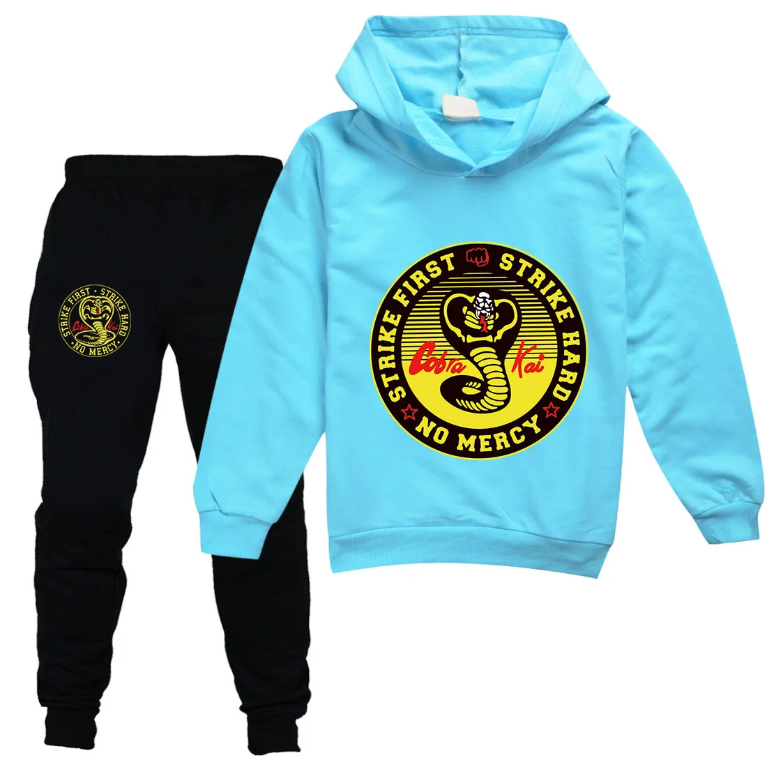 Fashion Clothes Halloween Hoodie+Pants for Toddlers Cotton Girls Jogging Cobra Kai Snake Spring Autumn Baby Boy Sportswear Set