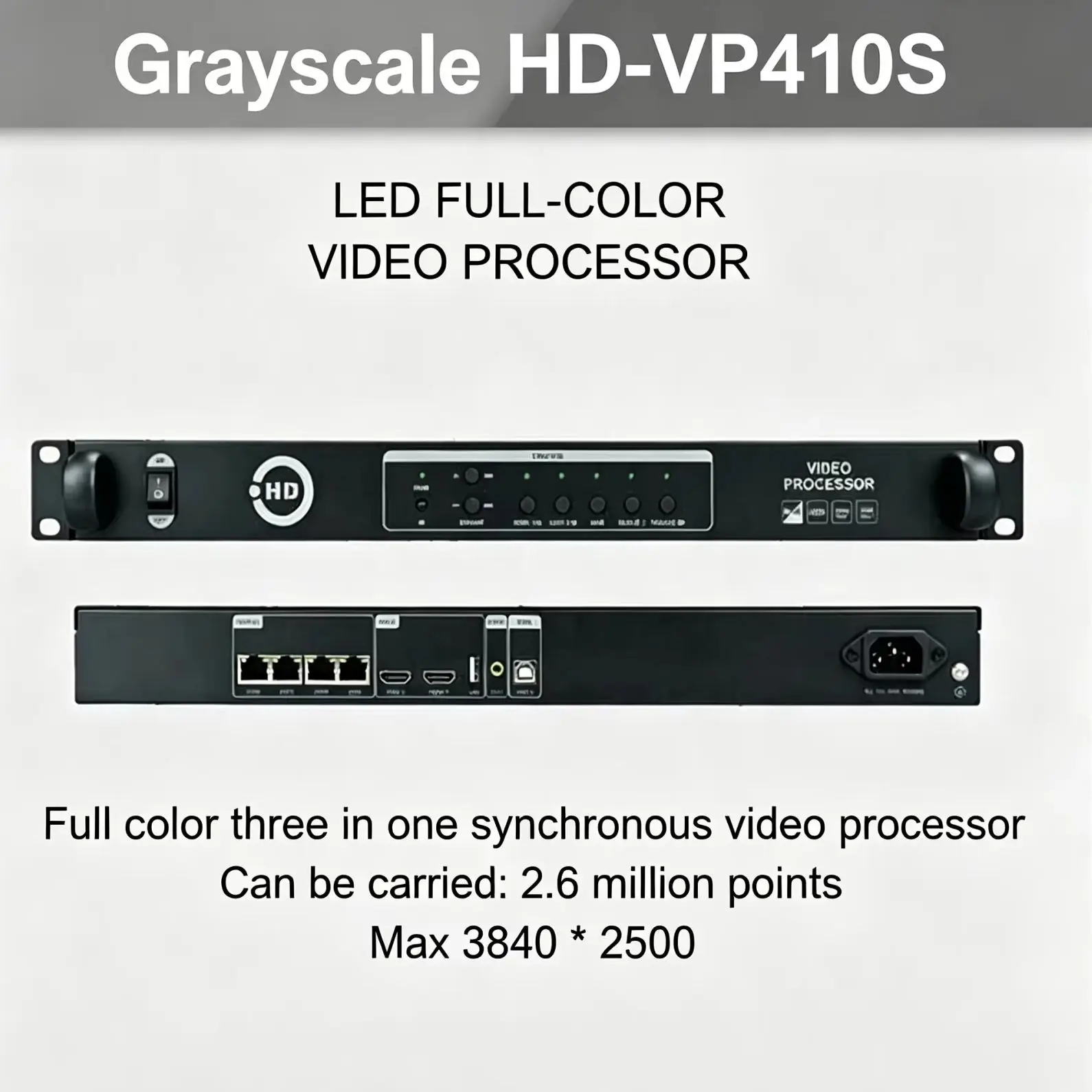HD VP410S 3-in-1 Synchronous Full Color LED Video Processor with Integrated Traditional Video Processing Unit for Display System
