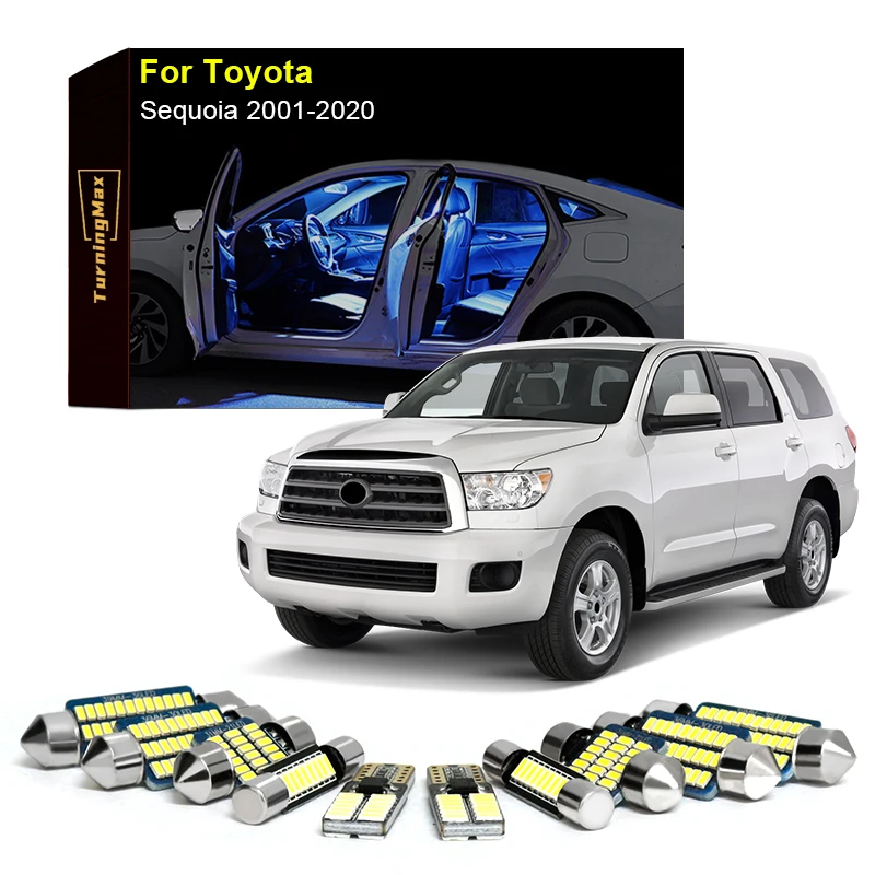 

Canbus Interior Lighting LED Bulbs Kit For Toyota Sequoia 2001-2020 Trunk Reading Dome Map Lights Indoor Lamps Car Accessories