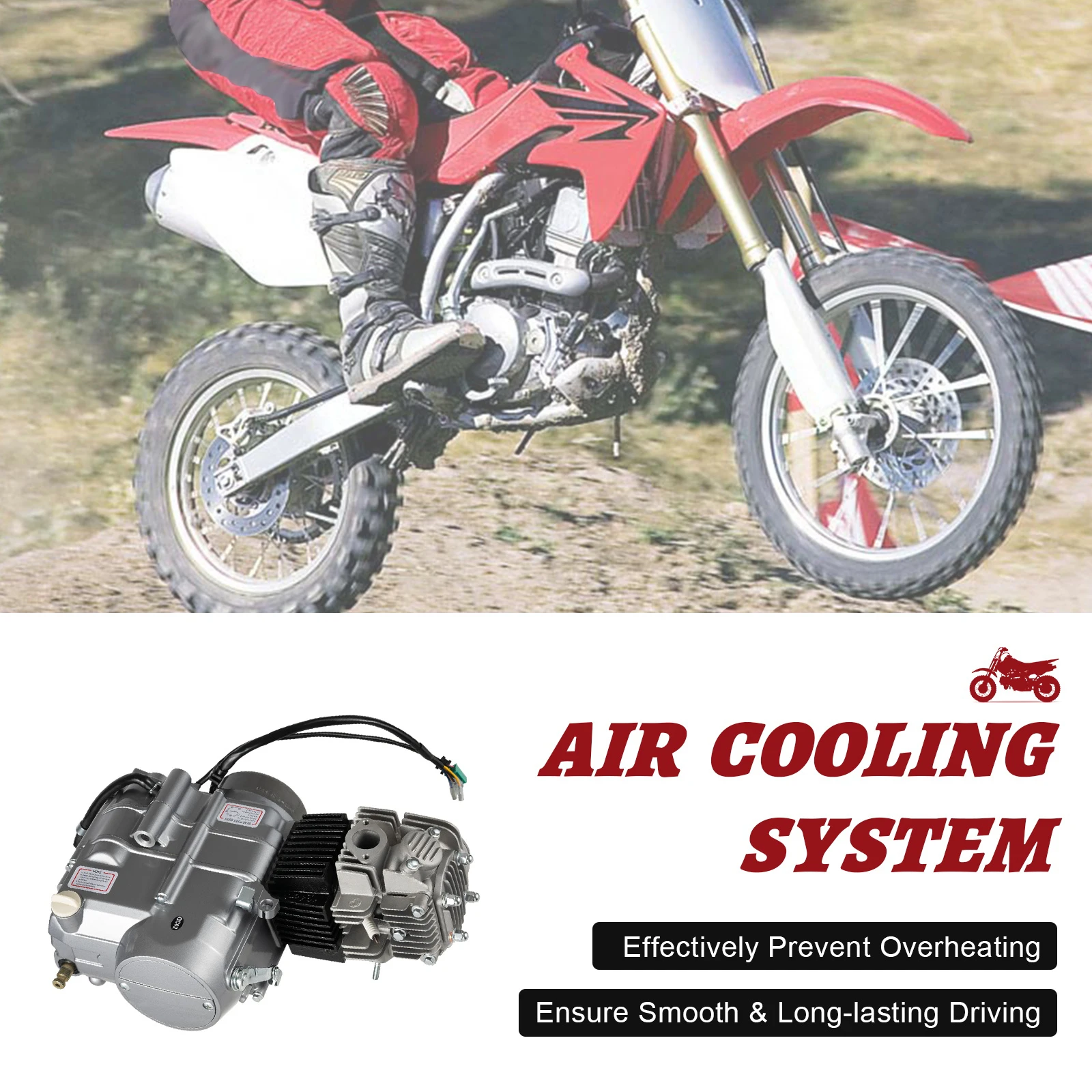 125cc 4-Stroke Engine with CDI Ignition 4-Speed Pit Dirt Bike Engine Kit for Honda CRF50 CRF70 XR50 Dirt Bikes and ATVs