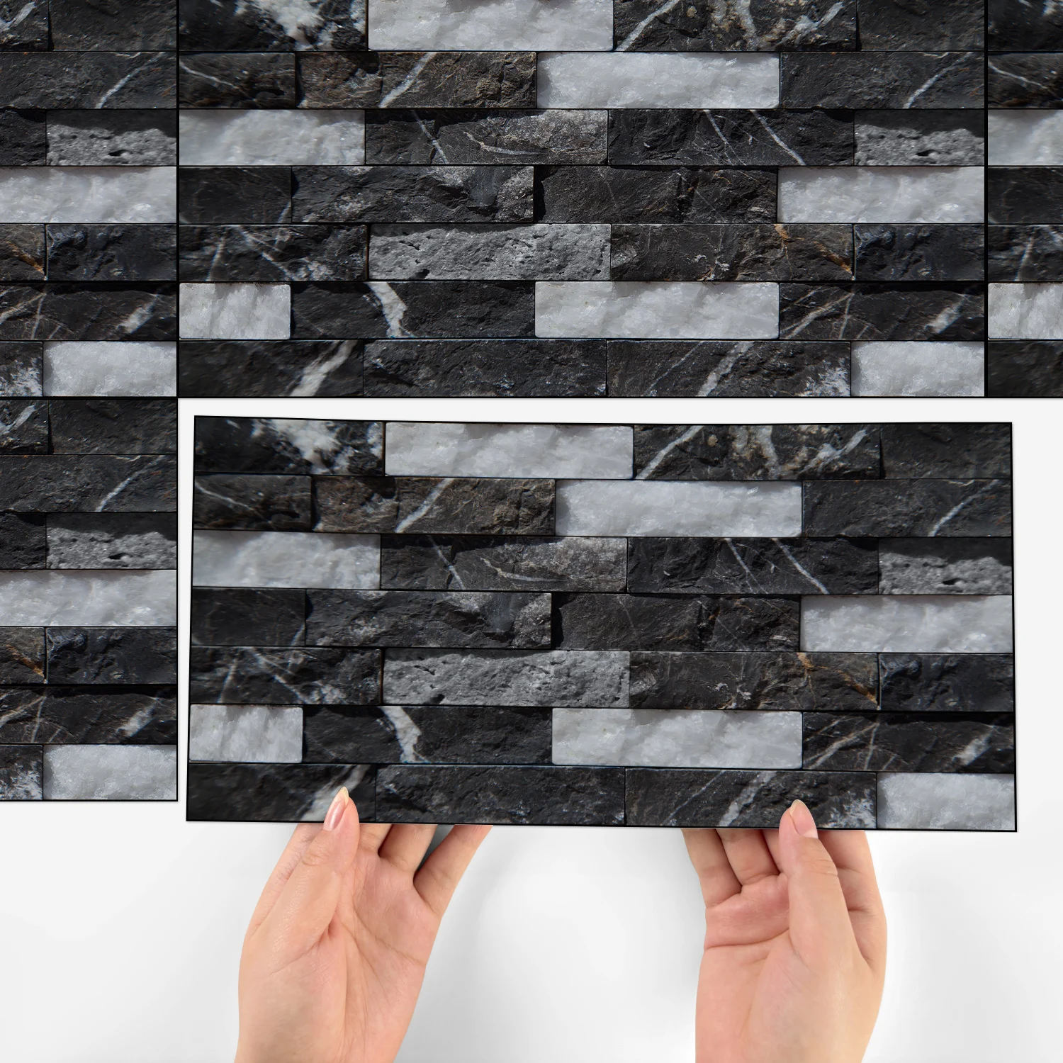 

Marble Peel and Stick Wall Tiles, Waterproof Self-Adhesive Backsplash for Kitchen Bathroom DIY Decor