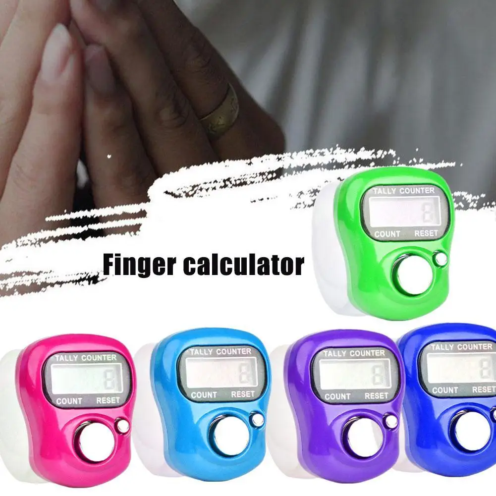 

Plastic Marker Row Finger Counter LCD Electronic Digital Tally Counter Mini Hand Held Counter Stitch Marker Row Counter