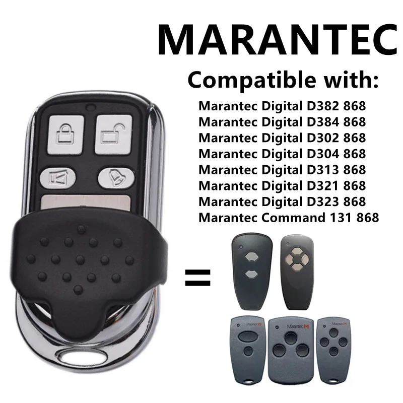 Marantec D302 D304 D321 D323 D382 D384 garage command 868.3 MHz door opener Marantec Digital 302 868 gate remote control