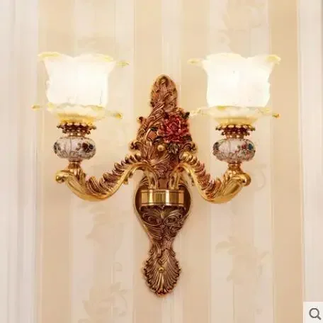 european-style bedroom wall lamp aisle french crystal living room lamp