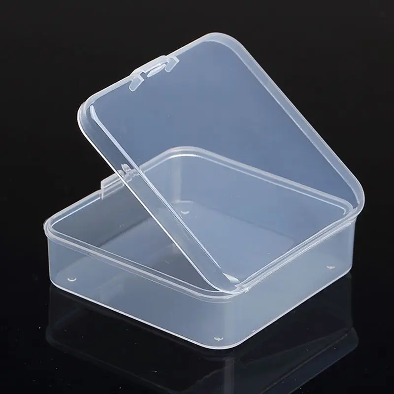 Mini contenitori di stoccaggio quadrati in plastica trasparente custodia per articoli vari custodia per Organizer con coperchio per pillole, erbe aromatiche, perline minuscole muslimate