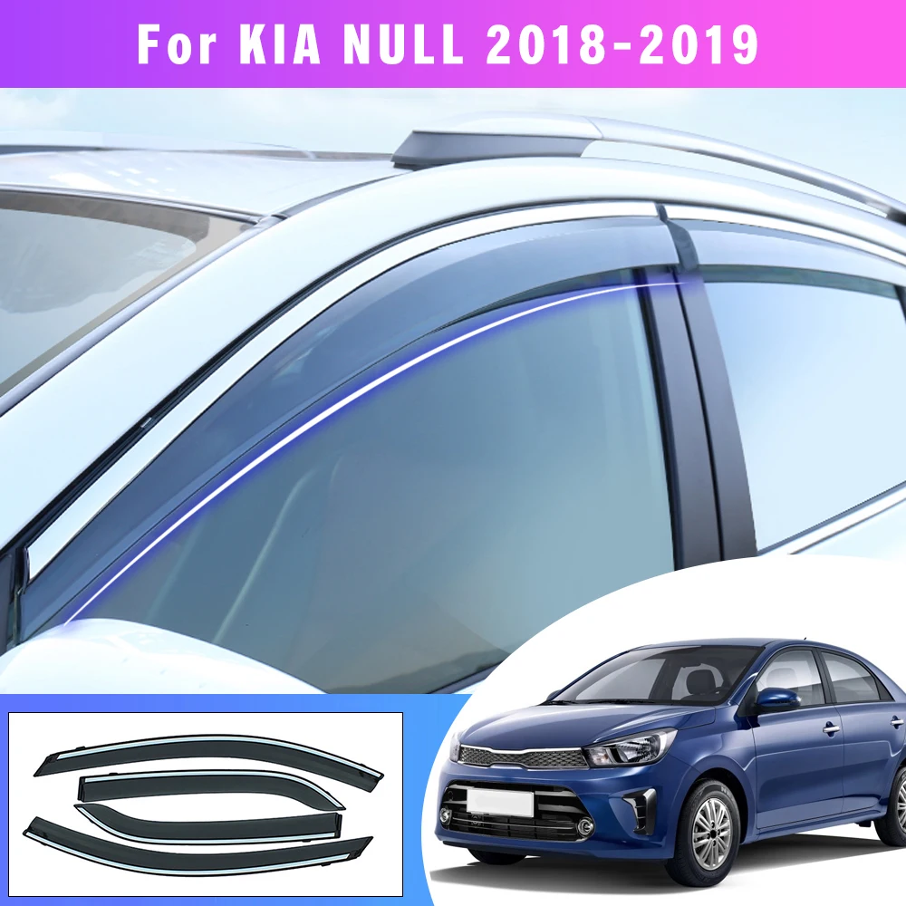 

For KIA PEGAS 2018 2019 Window Weather Shield Sun Rain Visor Car Styling Auto Accessories 4pcs ABS Plastic Awnings