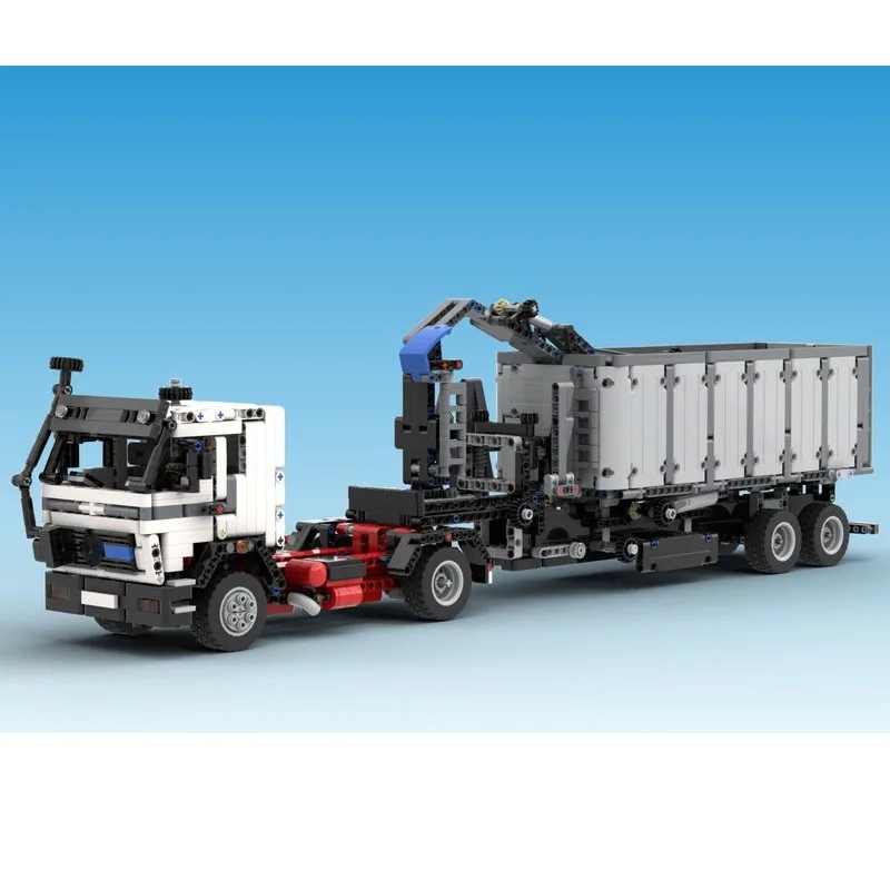 MOC-93768 الكلاسيكية مقطورة نقل البضائع المسطحة بنة نموذج 2022 أجزاء الإبداعية عيد ميلاد لعبة هدية للبنين والأطفال