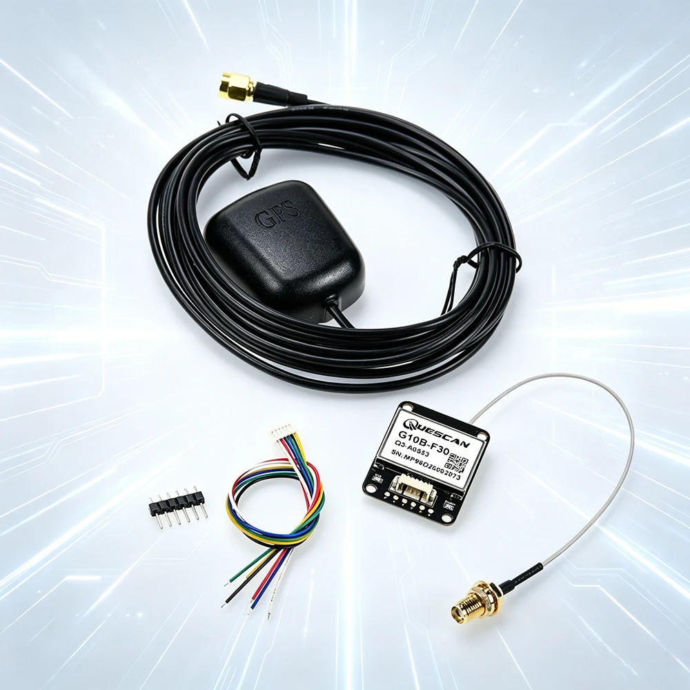 Módulo GPS QUESCAN G10B-F30 UBX M10 com Antena Ativa Arduino ESP32 NMEA GPS GLONASS Galileo BeiDou QZSS Receptor GNSS