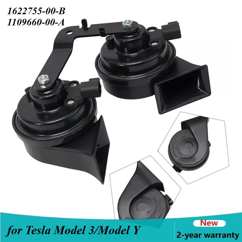 Electric Whistle Sound Snail Horn Fits Tesla Model 3 Model Y 1622755-00-B 1109660-00-A Dual Tone Car Whistle Sound Speaker