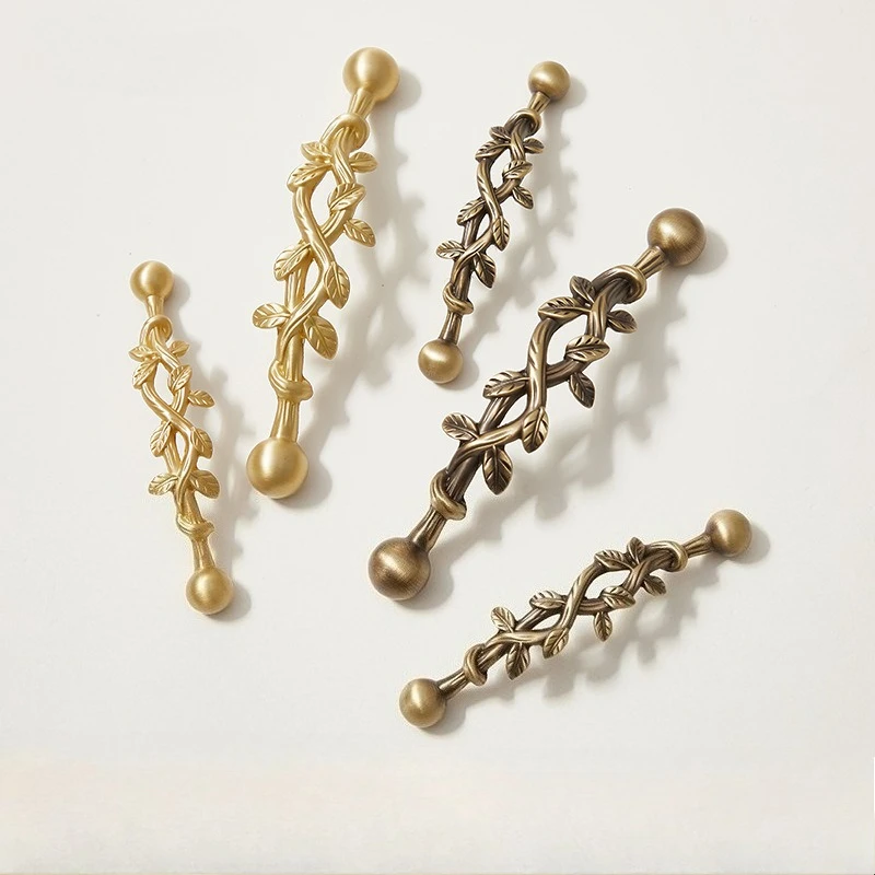 Creative Brass Hollow Tree Branch Cabinet Handle European American Style Wardrobe Handle Antique Bronze Cabinet Door Handle