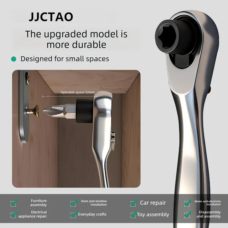 Positive And Negative Rotation Ratchet Screwdriver, Right Angle Turning Device, Elbow Wrench, Cross Shaped Screwdriver Head Set
