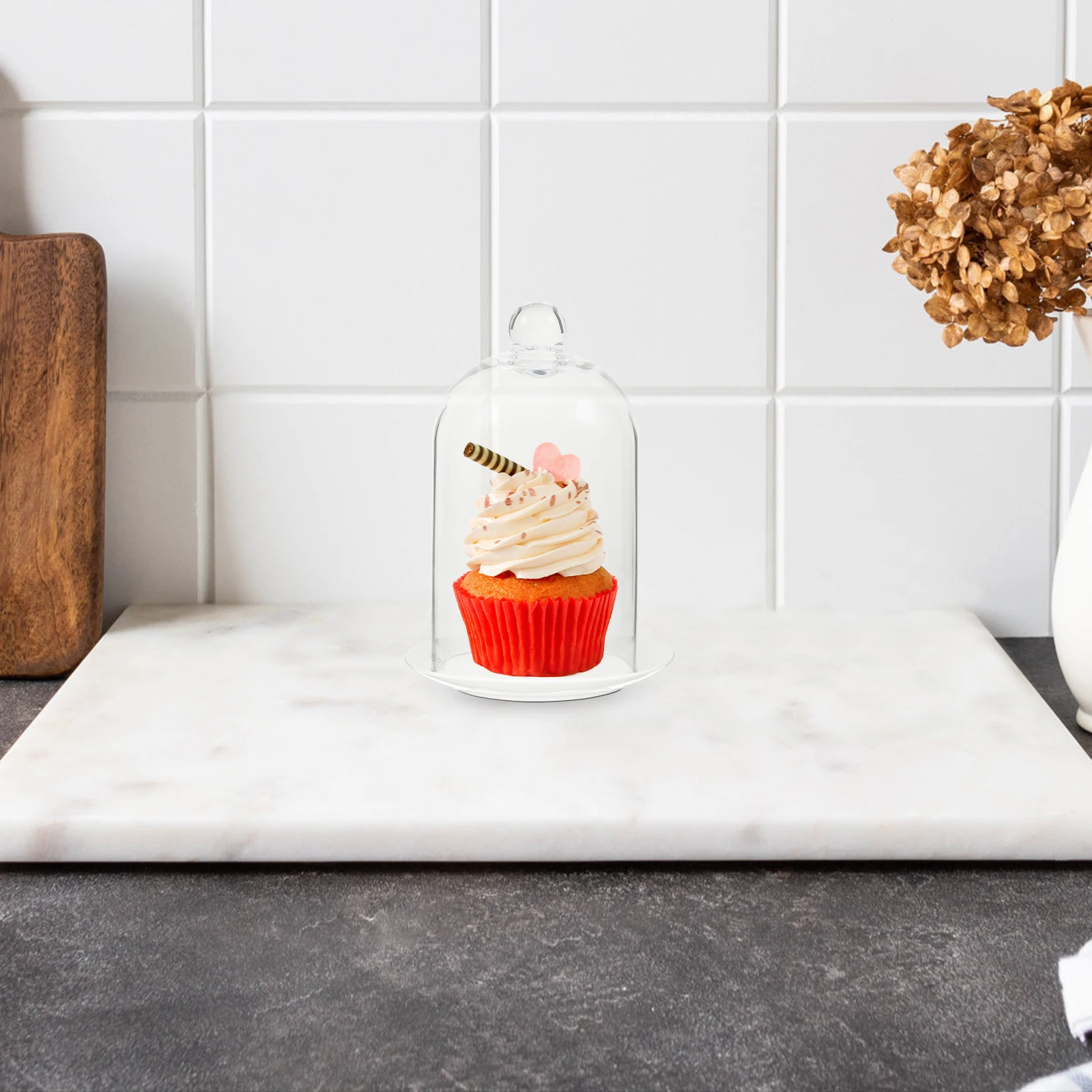 

Acrylic Household Cake Dome Food Cover Round Tray Holder Dessert Plate Cake Dome Party Cupcake Lid Kitchen Gift