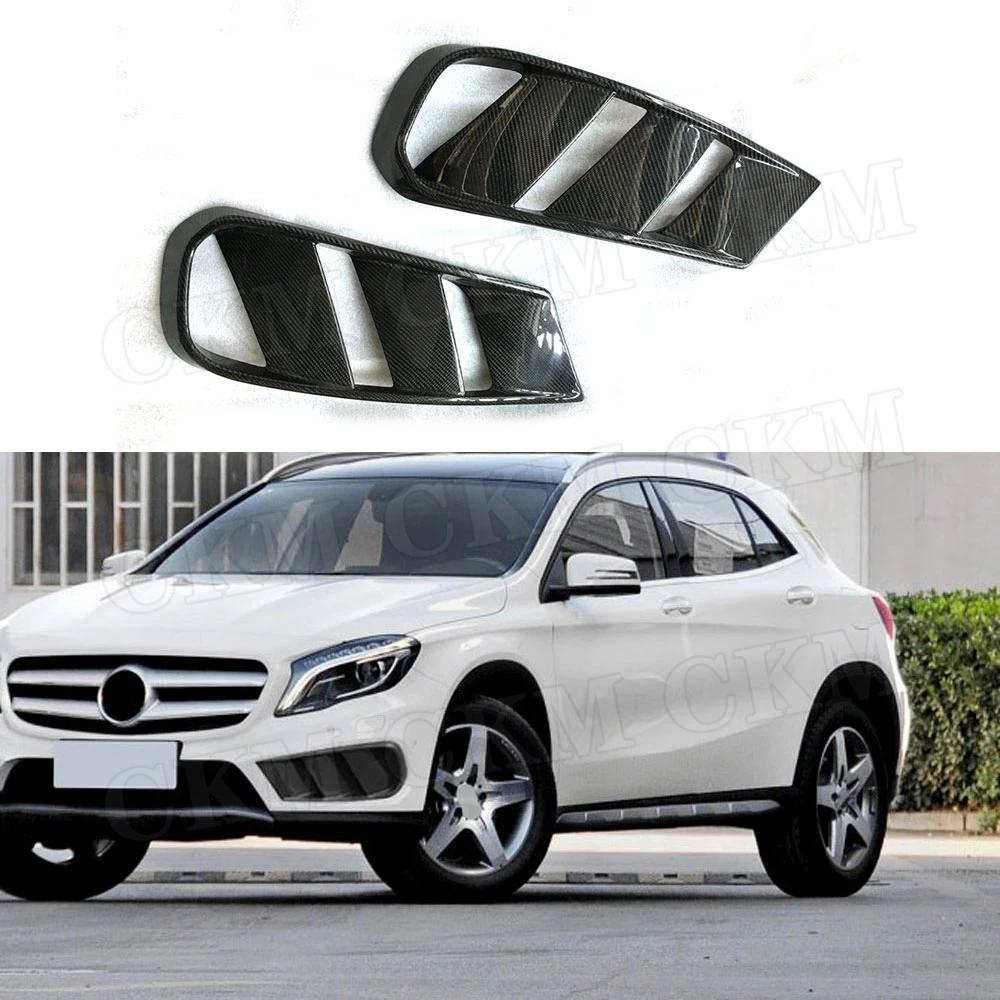 

Carbon Fiber Front Bumper Air Vent Cover FogLamp Trim Grill For Benz GLA Class X156 GLA260 GLA45 2014 2015 2016