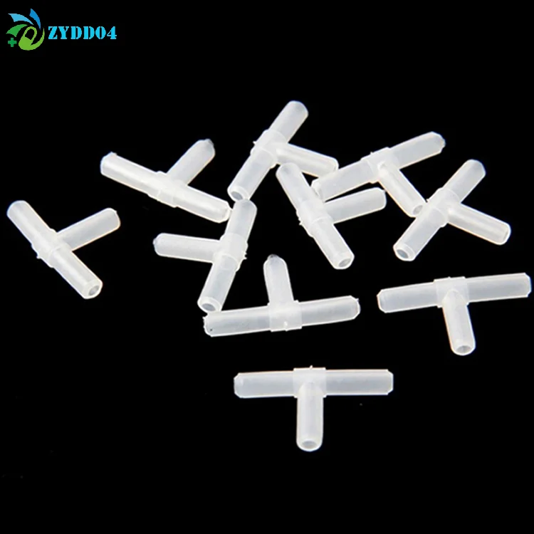 ●10/100Pcs Plastic Aquarium Air Tee Joints T 3-Way Joints T-