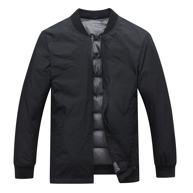 2024 new Winter Down Jacket Men White Duck Coat Windproof Warm Travel Camping Overcoat Thicken Solid Color Hooded Male Clothing