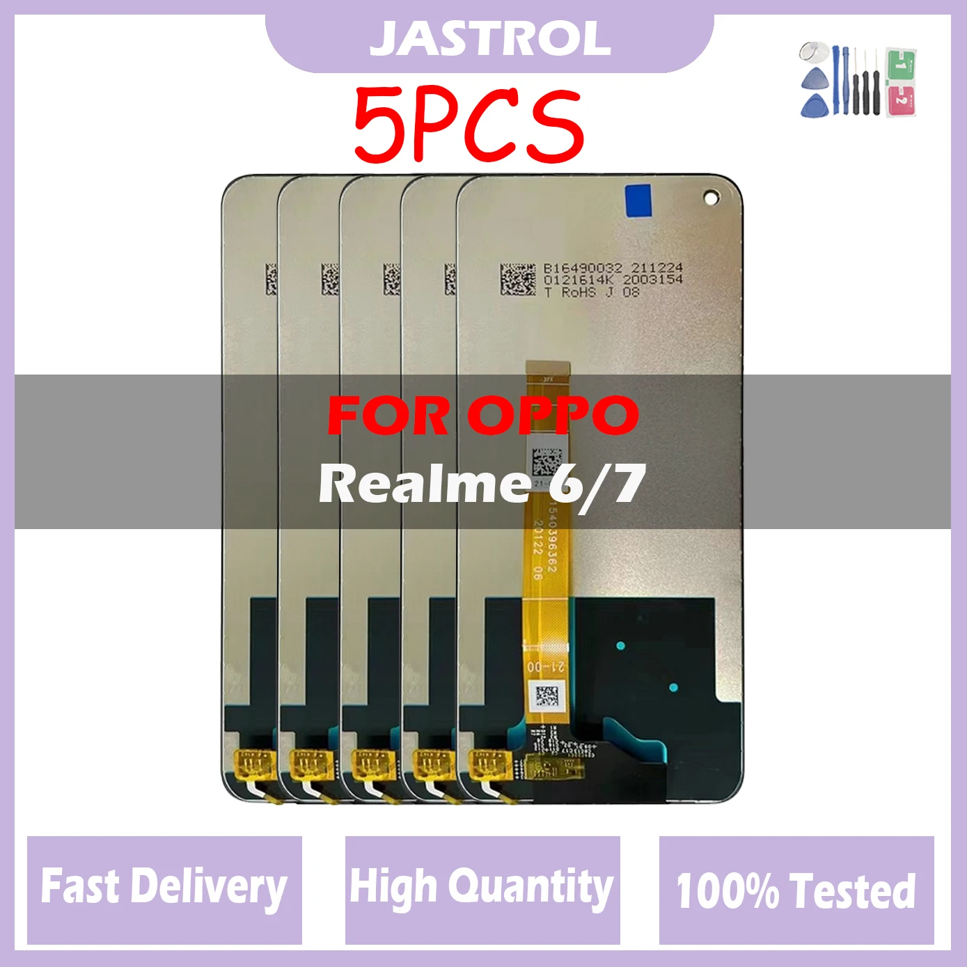 

5Pcs LCD Display For Oppo Realme 6 RMX2001 realme 7 RMX2155 LCD Display Touch Screen Digitizer Assembly Replacement With Frame