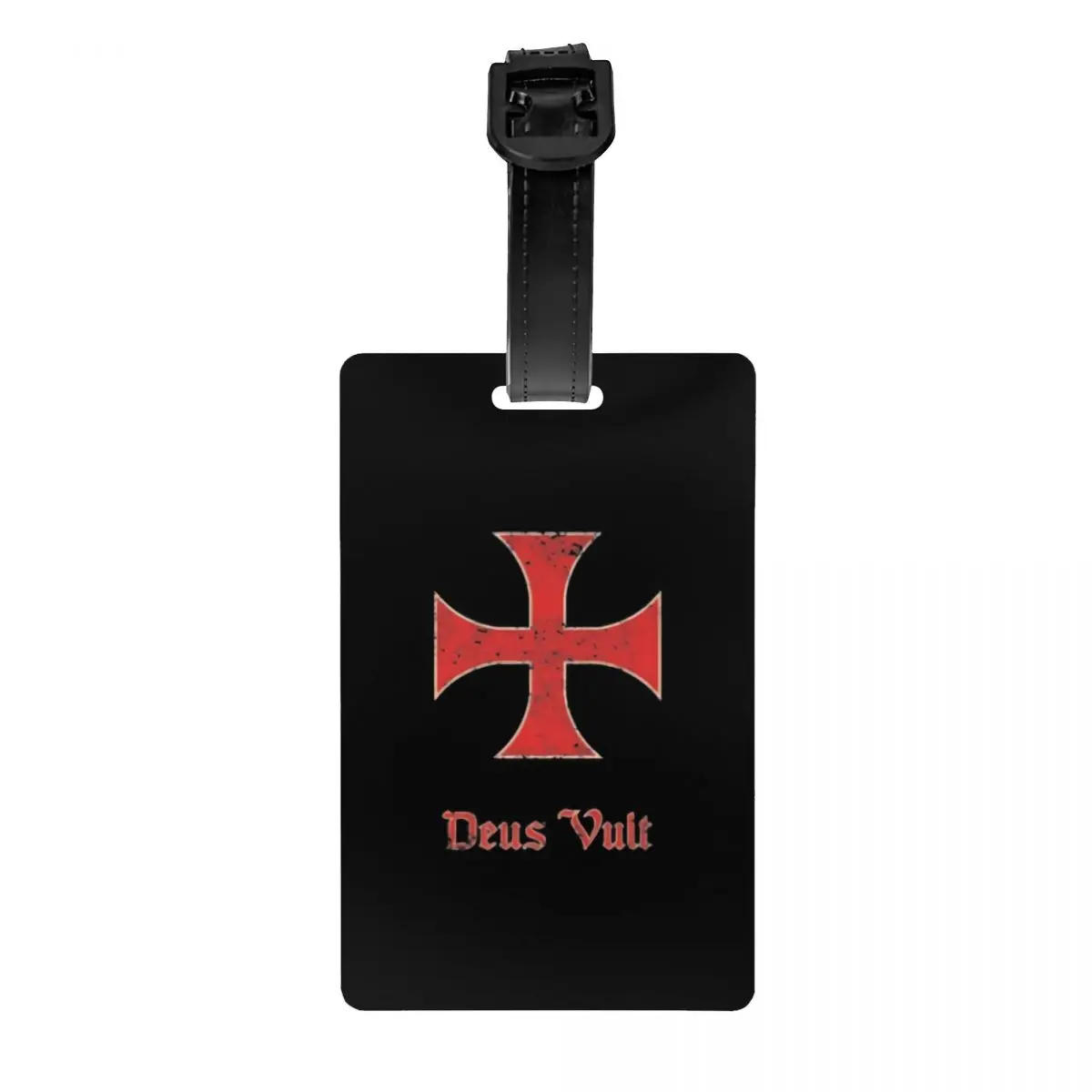 

Custom Templar Deus Vult Luggage Tag Privacy Protection Knights Cross Baggage Tags Travel Bag Labels Suitcase