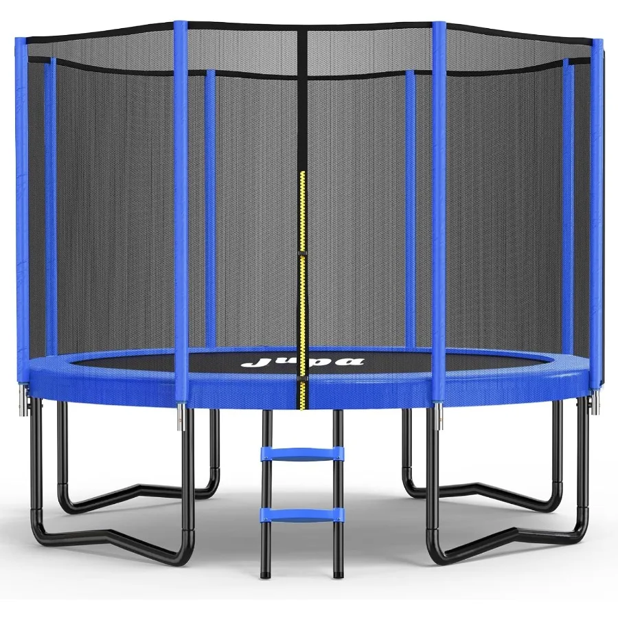 

8 футов, 10 футов, 12 футов, 14 футов, уличный батут с сеткой для корпуса, 410 фунтов, сверхпрочный батут со стальным каркасом для взрослых и устойчивый к ржавчине