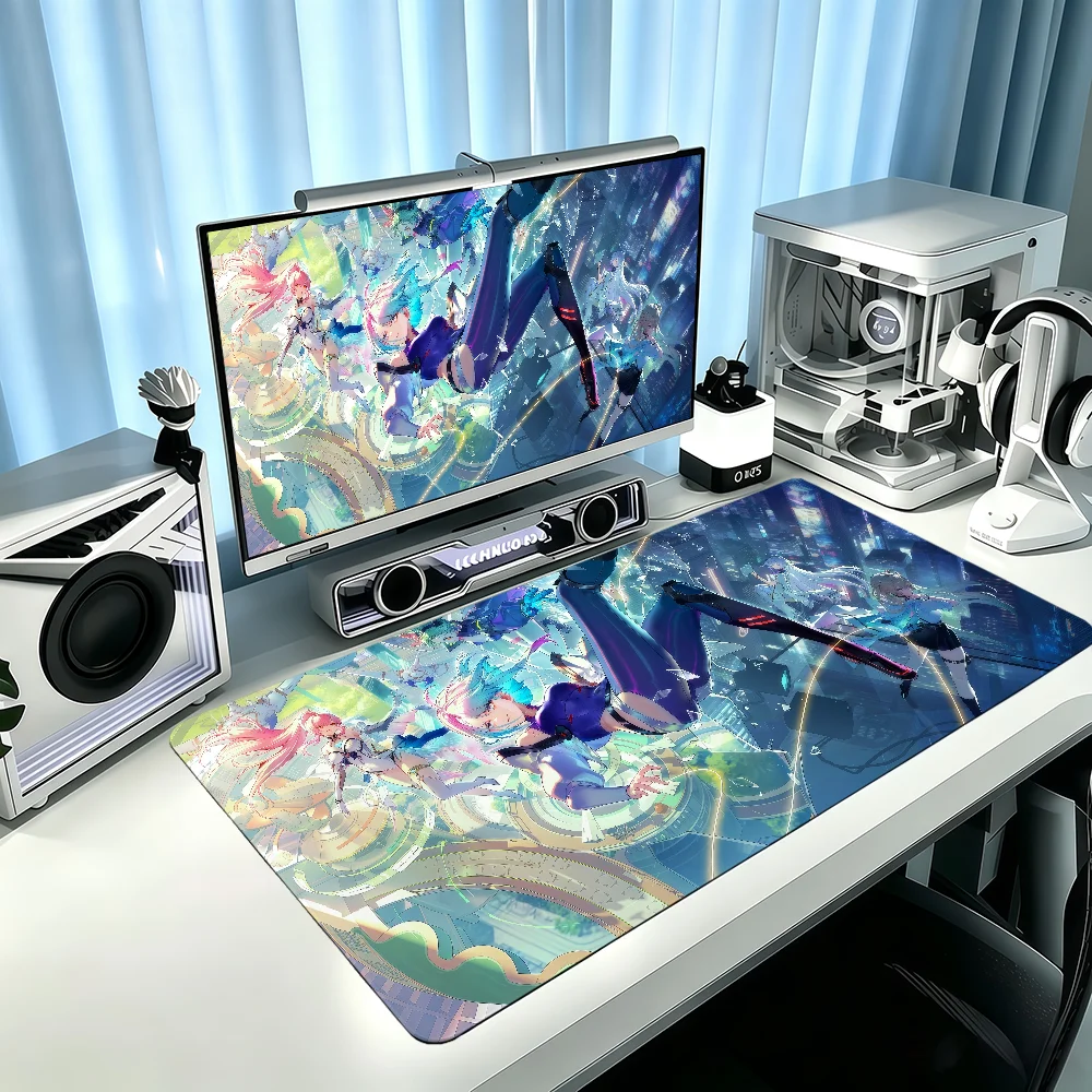 Lucy Wuthering Waves Fashion Mouse Pad Large Non-slip Lockedge Desktop Computer Desk Mat Keyboard MousePad Office Gamer Student