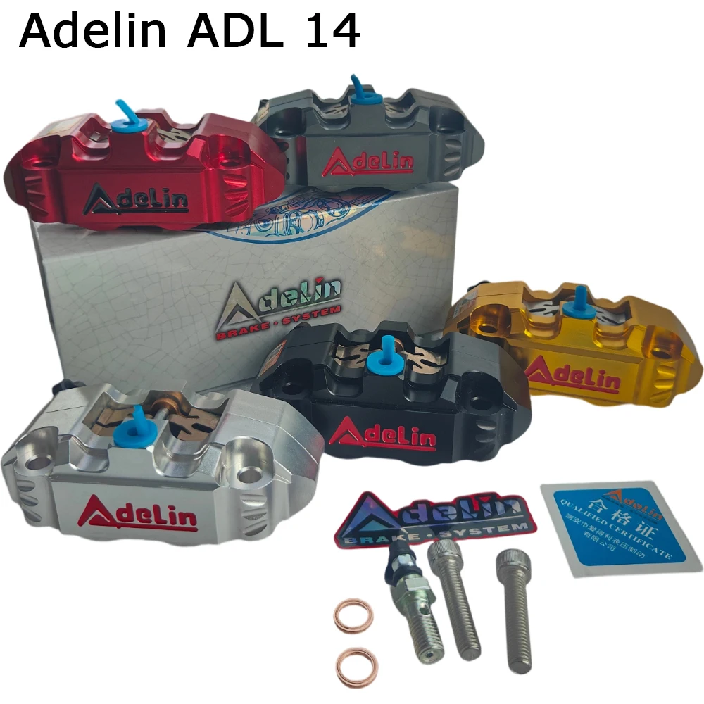CNC Adelin ADL-14 Four Piston Brake Caliper 82mm Radial Mount Small Radiation Disc Brake Caliper For Pitbike Yamaha Honda RSZ