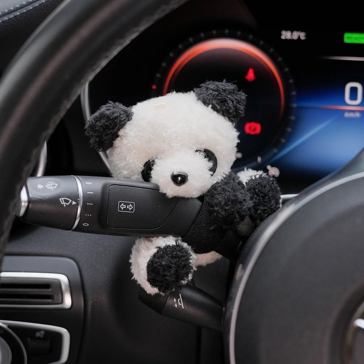2025 New Car Accessory - Turn Signal Wiper Panda Doll Cute Gear Shift Decor for Women, Fun Car Interior Ornament