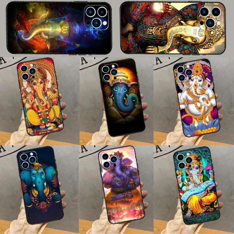 Ganesh Elephant God Case For iPhone 16 15 14 Pro Max 13 12 Mini 11 Pro Max X XR XS 7 8 Plus Soft Cover Funda