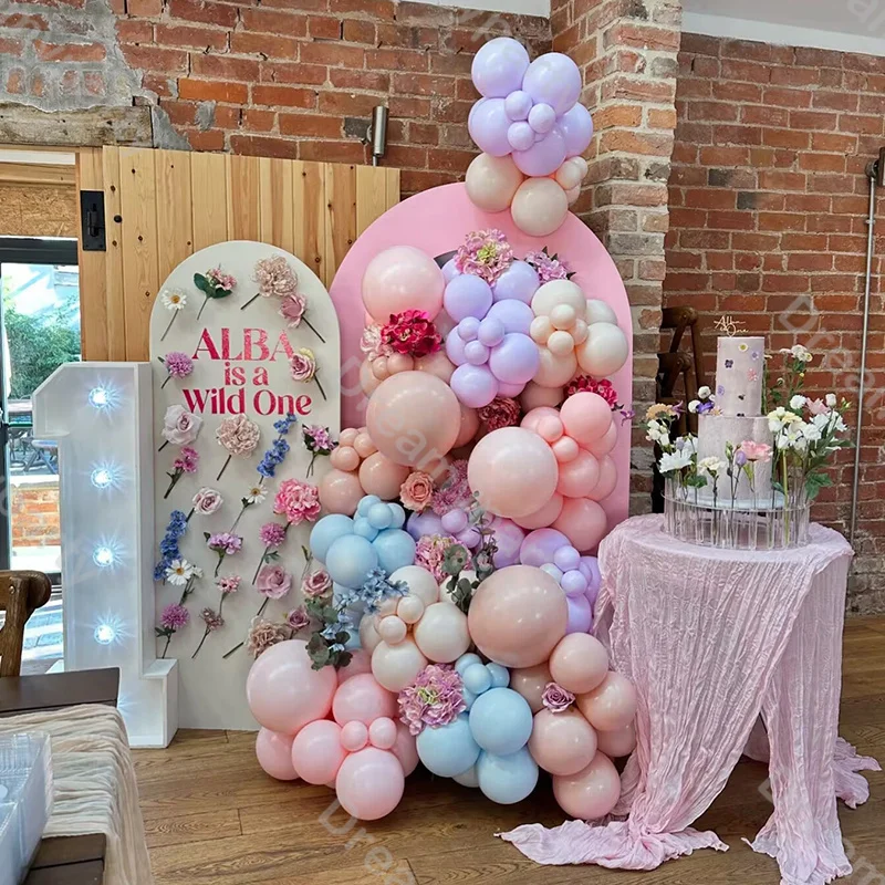 147pcs Pastel Balloon Arch Kit Purple Pink Blue Balloons Baby Shower Girl Birthday Anniversary  Bridal Wedding Party Decoration