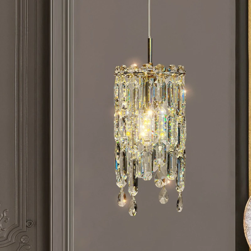 

Luxury Crystal Chandelier Simplicity LED Light Source Living Room Bedroom hanging light fixture Home Decor Glass Pendant Light