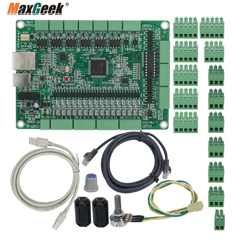 Maxgeek 6 축 Mach3 컨트롤러 보드, CNC 모션 컨트롤러, CNC 조각 기계용 USB + 이더넷 지원
