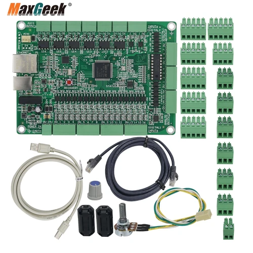 Maxgeek – carte contrôleur de mouvement Mach3 6 axes CNC, Support USB + Ethernet pour Machine à graver CNC