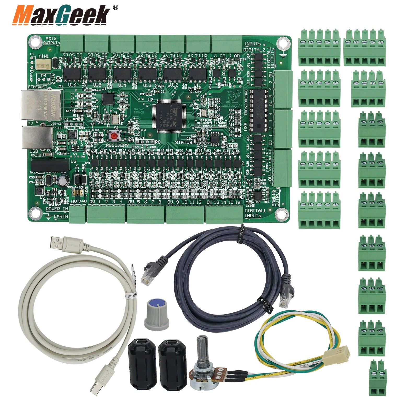 Maxgeek Placa Controladora Mach3 de Eixos Controlador de Movimento Cnc Suporte Usb Mais Ethernet para Máquina de Gravação Cnc