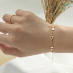 Bracciale in acciaio inossidabile con lettera iniziale Bracciale personalizzato Braccialetti con nome personalizzato in oro per regali carini di lusso da donna