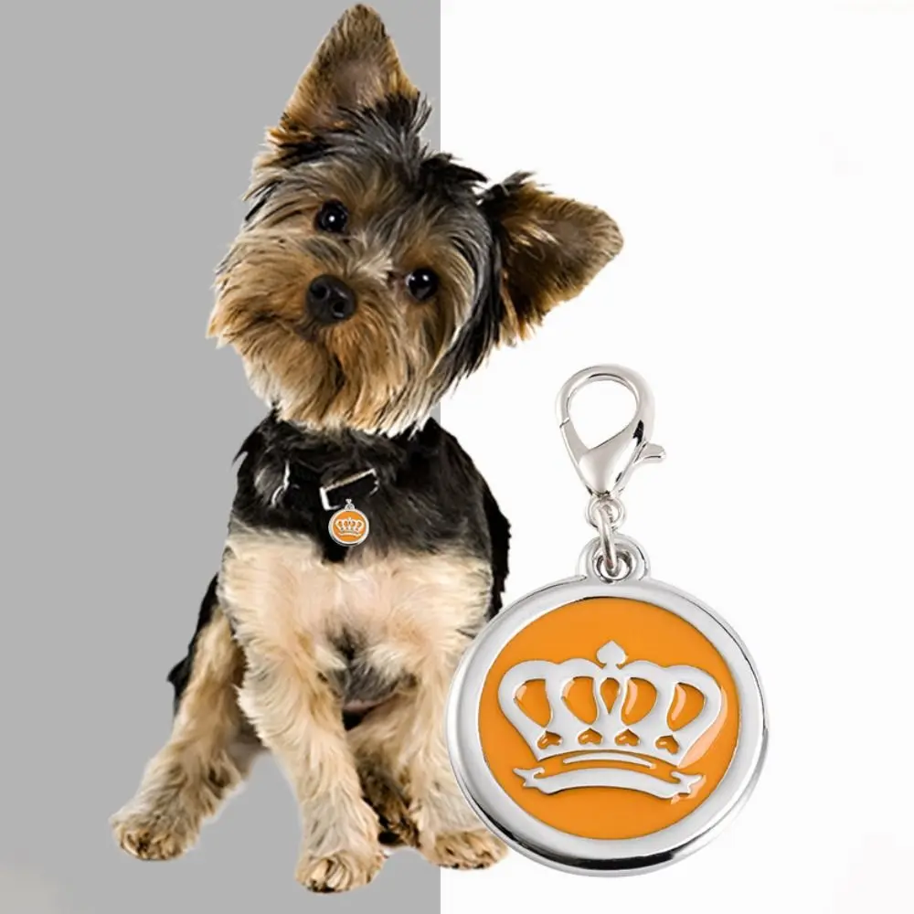 Practical Crown Pet ID Name Tag Loss Prevention Personalized Dog Collar Pendant Zinc Alloy Dog Hanging Tag For Cats Dogs