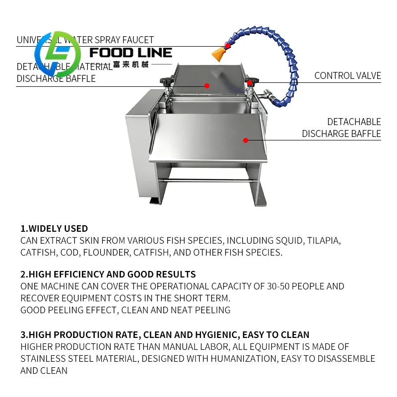 Hot-selling Stainless Steel Desktop Multi-functional Fish Skin Peeler Tilapia Peeler Fully Automatic Catfish Peeling Machine