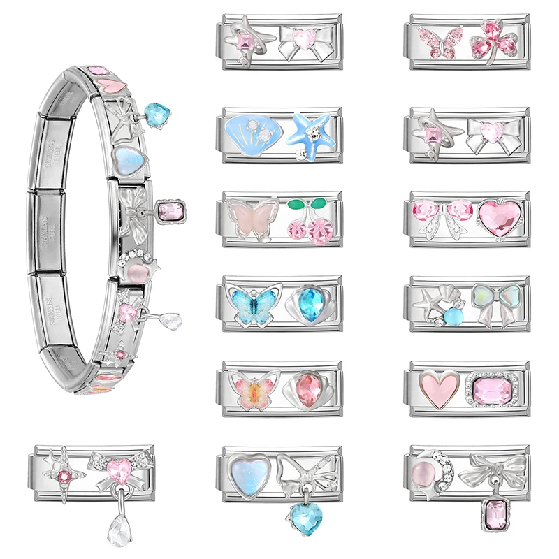 جديد جميل الحيوانات الأليفة القطط والكلاب وصلات سحرية إيطالية تناسب 9 مللي متر سوار الفولاذ المقاوم للصدأ النساء الرجال DIY بها بنفسك صنع المجوهرات #5