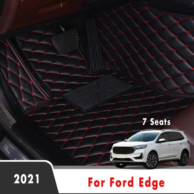 Car Floor Mats For Ford Edge 2022 2021 (7 Seats) Carpets Custom Styling Interior Accessories Automobiles Parts Covers Foot Rugs