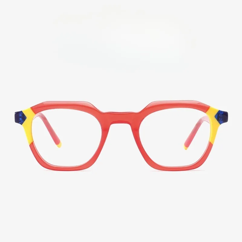 

Персонализированные очки в квадратной оправе с блокировкой цвета, модные лоскутные очки в стиле ретро, плоские легкие очки