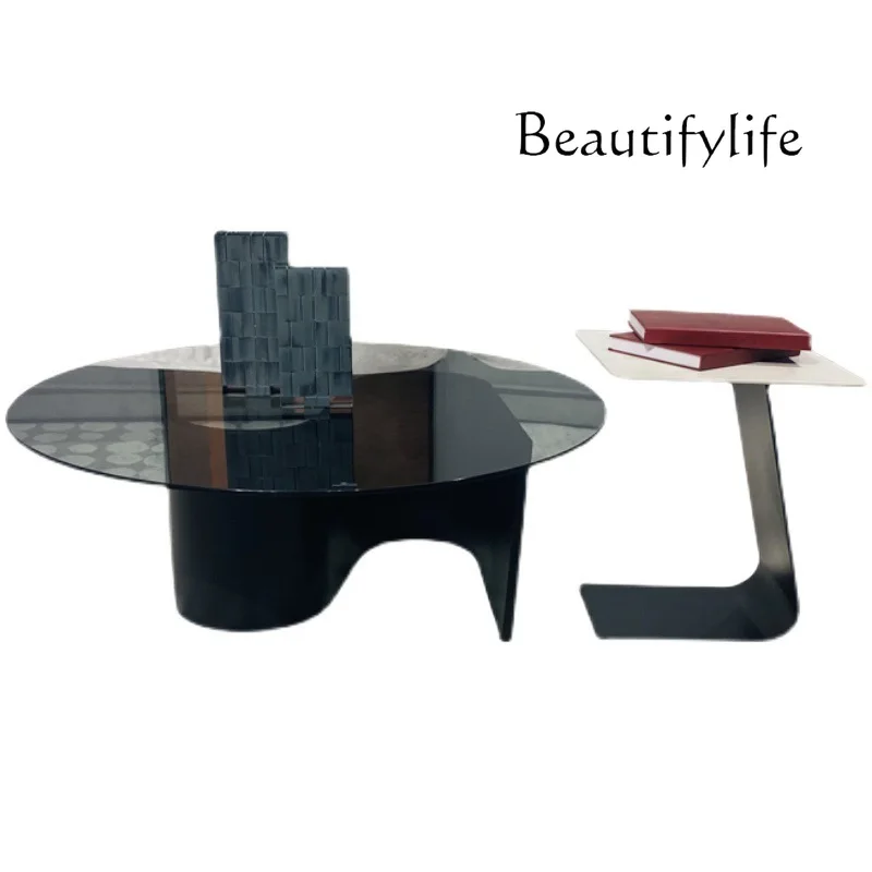 Modern Minimalist round Coffee Table Household Small Apartment Side Table Combination Designer Model Creative Coffee Table