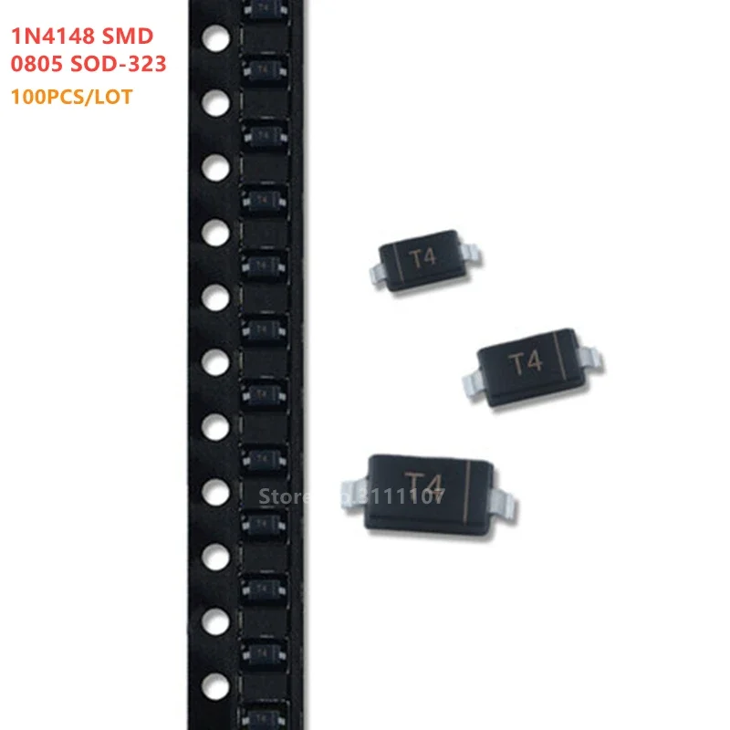 100 PCS/Lot 1N4148 SMD 0805 SOD-323 Diode De Commutation 1N4148WS IN4148 T4