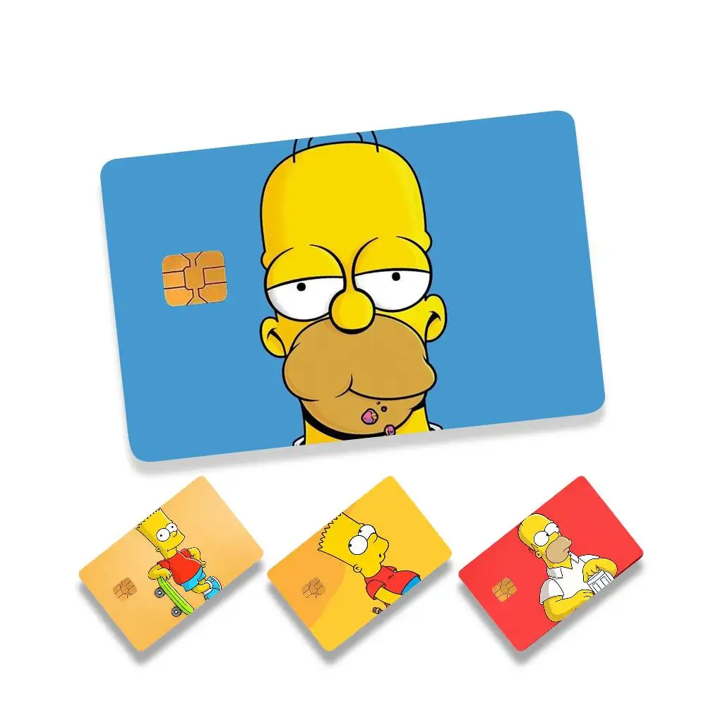 Happy S-SimpsonS Cartoon HD Waterproof Card Skins Protective Stickers for Credit Bank Game Cards