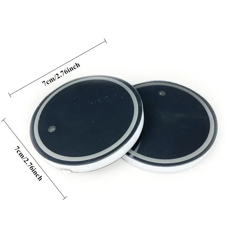 USB Charging Anti Slip Coaster 7 Color Changing LED Light Car Cup Holder Lights Decorative Ambient Lighting Glowing Coaster Pads