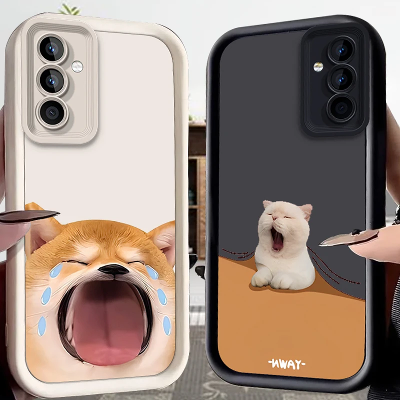 Cat Dog Cry Case for Samsung Galaxy A31 A30 A24 A23 A22 A21S A20S A20 A14 A13 A12 4G A11 EU A10S A05 A05S A04 A03 Silicone Cover
