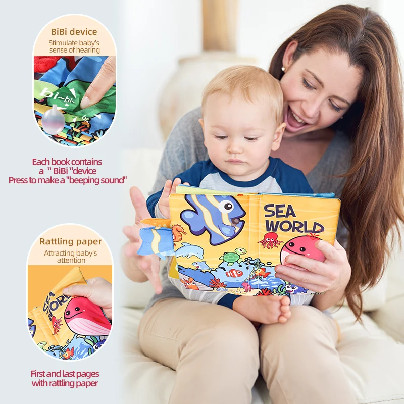 Babydoekboek Babyspeelgoed 0-3 Jaar Oud Speelgoed Voor Jonge Kinderen 6 Pagina 'S Stoffen Boek