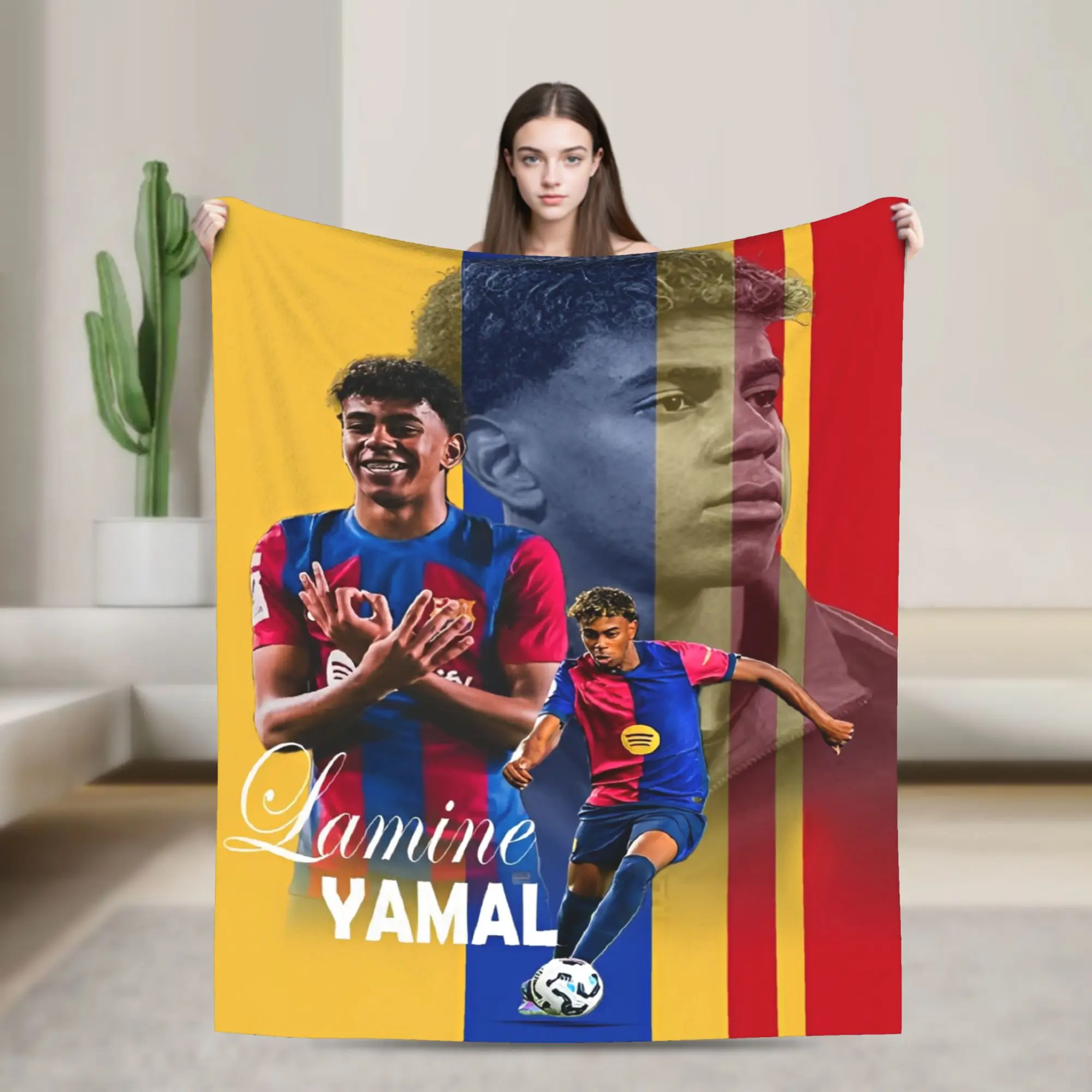 Spain Football Lamine Y-Yamal Blanket Flannel Summer Air Conditioning   Multifunction Ultra-Soft Throw Blanket for Bed Bedspread